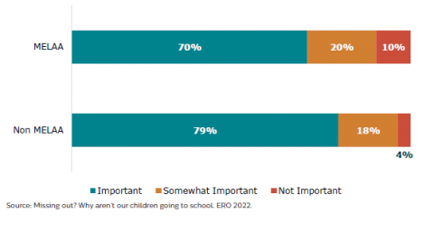 Figure 43: Learners’ opinion of how important school is for the future – MELAA and non-MELAA