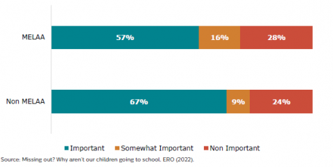 Figure 44: Learners’ opinion of how important it is to attend school every day – MELAA and non-MELAA
