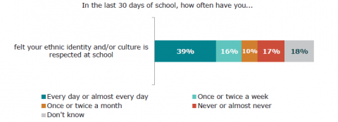 Figure 52: How often learners (Year 4 – 13) feel ethnic identity and/or culture is respected at school