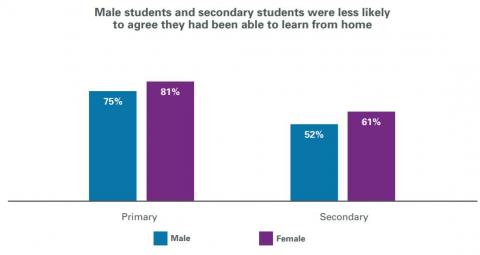 Figure 6 is a bar graph showing the extent to which students agreed they were able to learn from home.