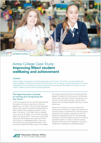 Aotea College Case Study: Improving Māori student wellbeing and achievement