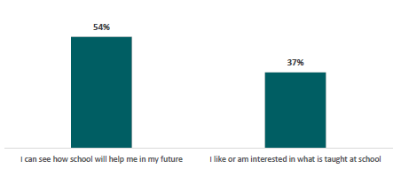 Figure 34: Percentage of learners identifying important learning for the future as reasons for wanting to go to school