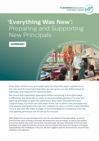 'Everything was new': preparing and supporting new principals - Summary (Cover Image)